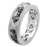 Anel feminino caveira simples 49 mm / branco