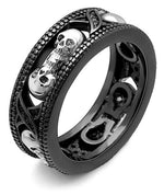 Anel feminino caveira simples 49 mm / preto