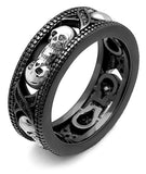 Anel feminino caveira simples 49 mm / preto