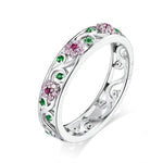 Anel flor adornado com pedras preciosas 51,9 mm