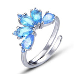 Anel flor azul valor por defeito título