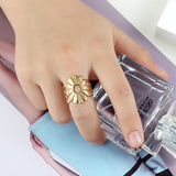Anel flor bronze