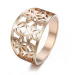 Anel flor da vida mulher 54,5 mm / ouro rosa