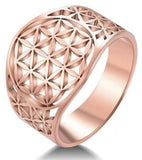 Anel flor da vida ouro rosa 53,4 mm