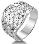 Anel flor da vida prata 53,4 mm