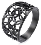 Anel flor da vida preto 54,5 cm