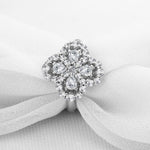 Anel flor ouro branco diamantes
