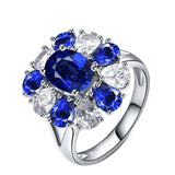 Anel flor pedra azul 51,9 mm