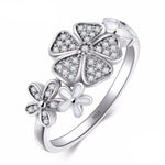 Anel flor pequenos cristais 51,9 mm