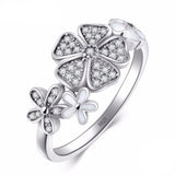 Anel flor pequenos cristais 51,9 mm