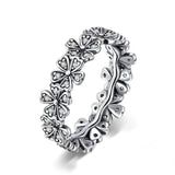Anel flor prata 925 51,9 mm