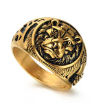 Anel leão dourado