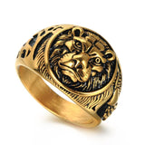 Anel leão dourado