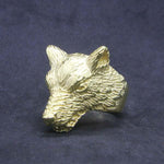 Anel lobo dourado