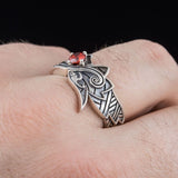 Anel lobo fenrir prata