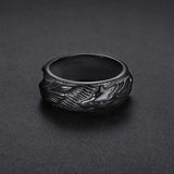 Anel lobo simples 54 mm / preto