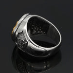 Anel lobo viking dourado