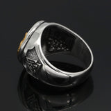 Anel lobo viking dourado