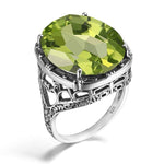 Anel moderno de peridoto