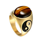 Anel olho de tigre yin yang