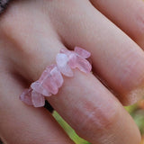 Anel pérolas de quartzo rosa valor por defeito título