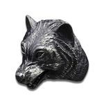 Anel prateado cabeça de lobo anel aberto
