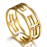 Anel protetor cruz 54 mm / ouro