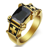 Anel religioso com cruz 54 mm / dourado-preto