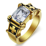 Anel religioso com cruz 54 mm / or-blanc