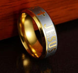 Anel religioso de jesus 52 mm / ouro/prata