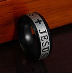 Anel religioso de jesus 52 mm / preto