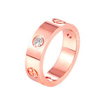 Anel resistente cruz 52 mm / pedra de zircónio em ouro rosa