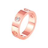 Anel resistente cruz 52 mm / pedra de zircónio em ouro rosa