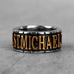 Anel são miguel em aço 54 mm / ouro