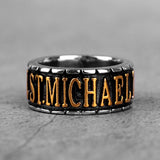 Anel são miguel em aço 54 mm / ouro