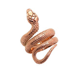 Anel serpente aço rosa