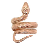Anel serpente aço rosa