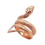 Anel serpente aço rosa