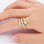 Anel serpente ouro diamantes título por defeito