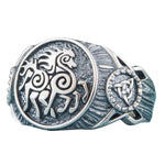 Anel símbolo de sleipnir prata