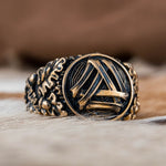 Anel símbolo valknut de bronze 5 (49,32 mm)