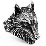 Anel sinete cabeça de lobo