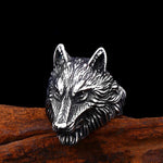 Anel sinete cabeça de lobo