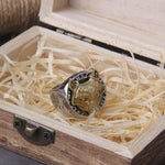 Anel sinete dourado fenrir 7 (54,4 mm)