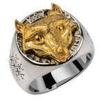 Anel sinete dourado fenrir 7 (54,4 mm)