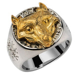 Anel sinete dourado fenrir 7 (54,4 mm)
