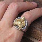 Anel sinete dourado fenrir 7 (54,4 mm)