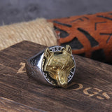 Anel sinete dourado fenrir 7 (54,4 mm)