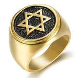 Anel sinete estrela de davi