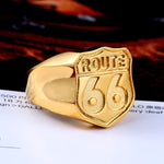 Anel sinete route 66 7 (55,3 mm) / ouro